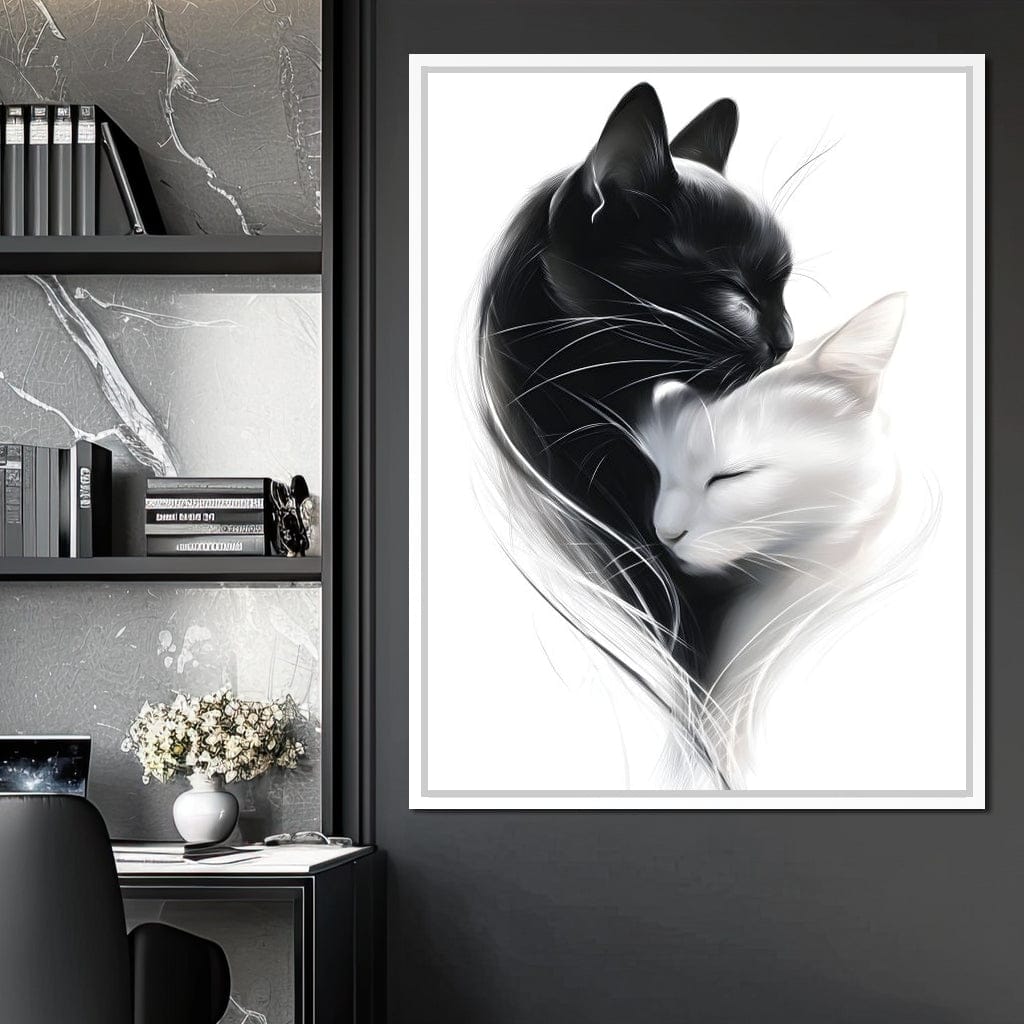 Cats Embrace Canvas Wall Art