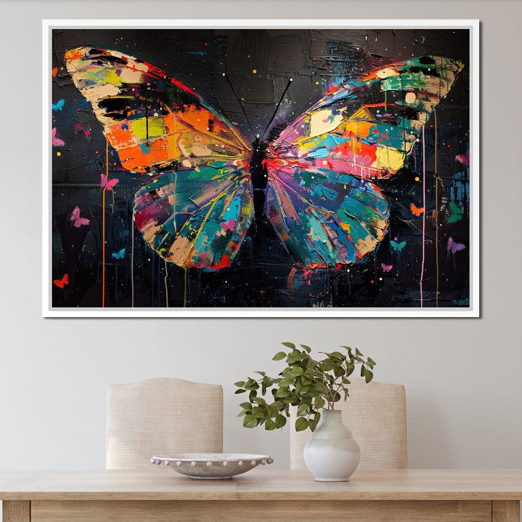 Enchanted Butterfly Mosaic Canvas Wall Art