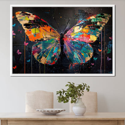 Enchanted Butterfly Mosaic Canvas Wall Art