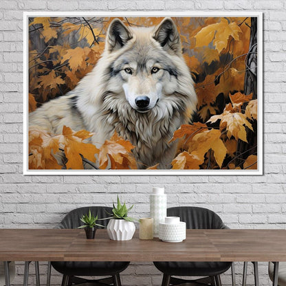 Autumnal Arctic Wolf Canvas Wall Art