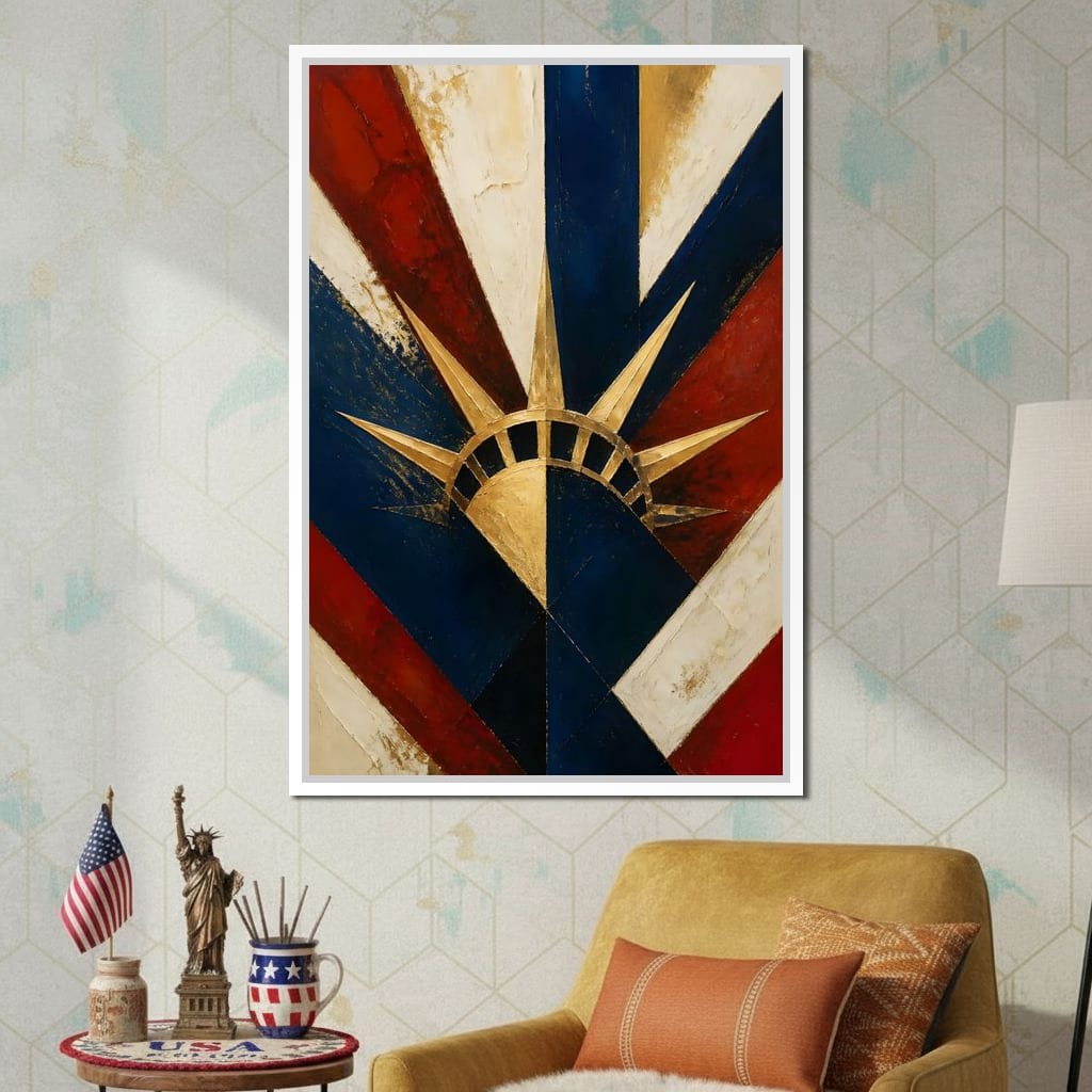 Gilded Freedom Radiating Light Canvas Wall Art