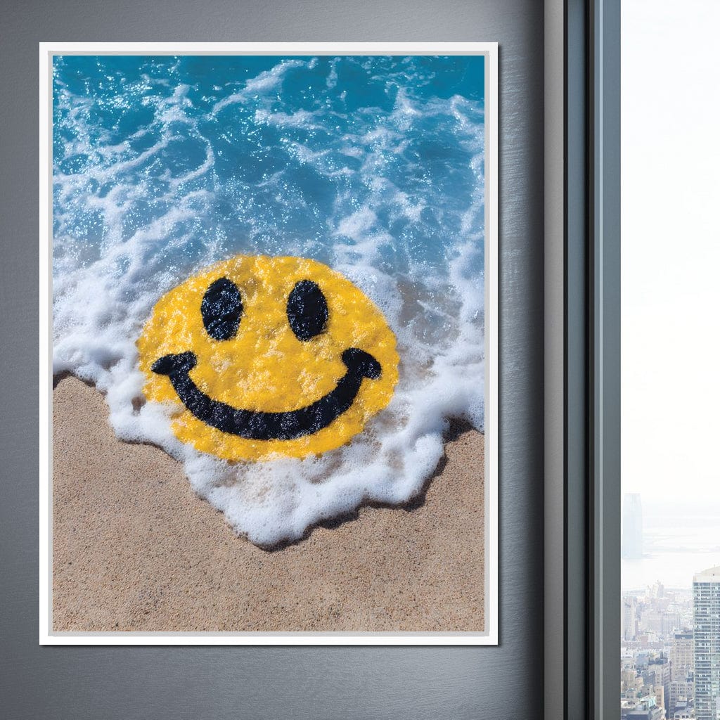 Radiant Beach Wave Smile Burst Canvas Wall Art