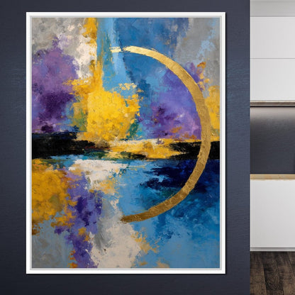 Golden Crescent Over Blue Sky Canvas Wall Art