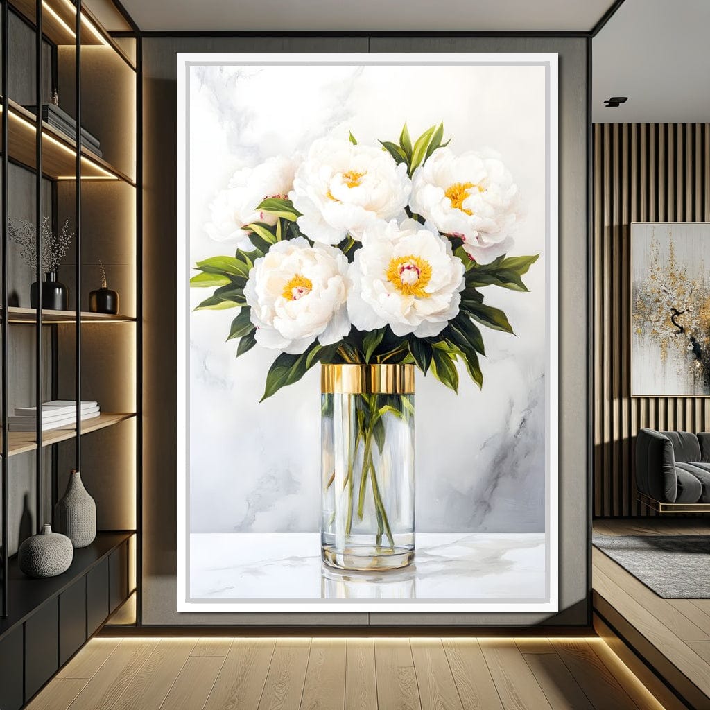 Opulent Peony Elegance Canvas Wall Art