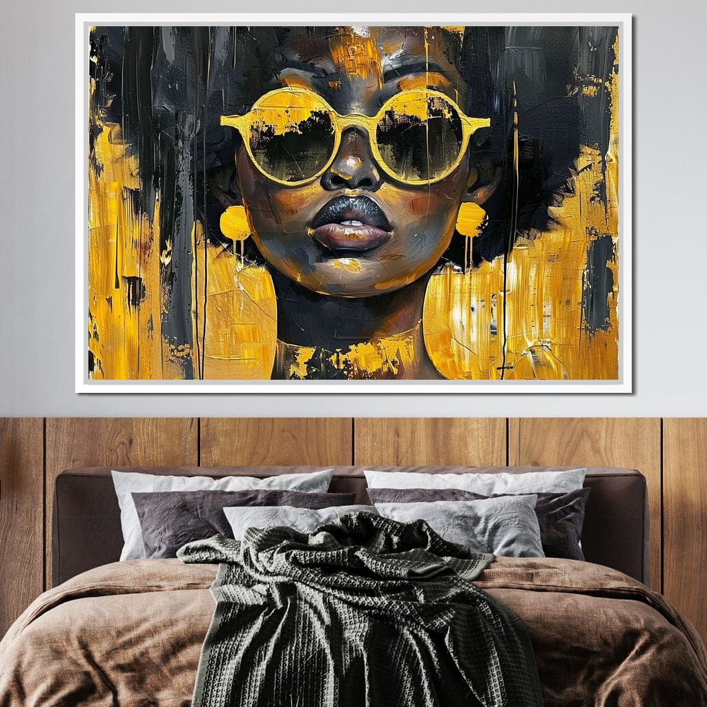 Golden Solitude Statement Canvas Wall Art
