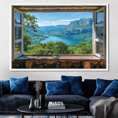 Window to Serene Vistas Canvas Wall Art
