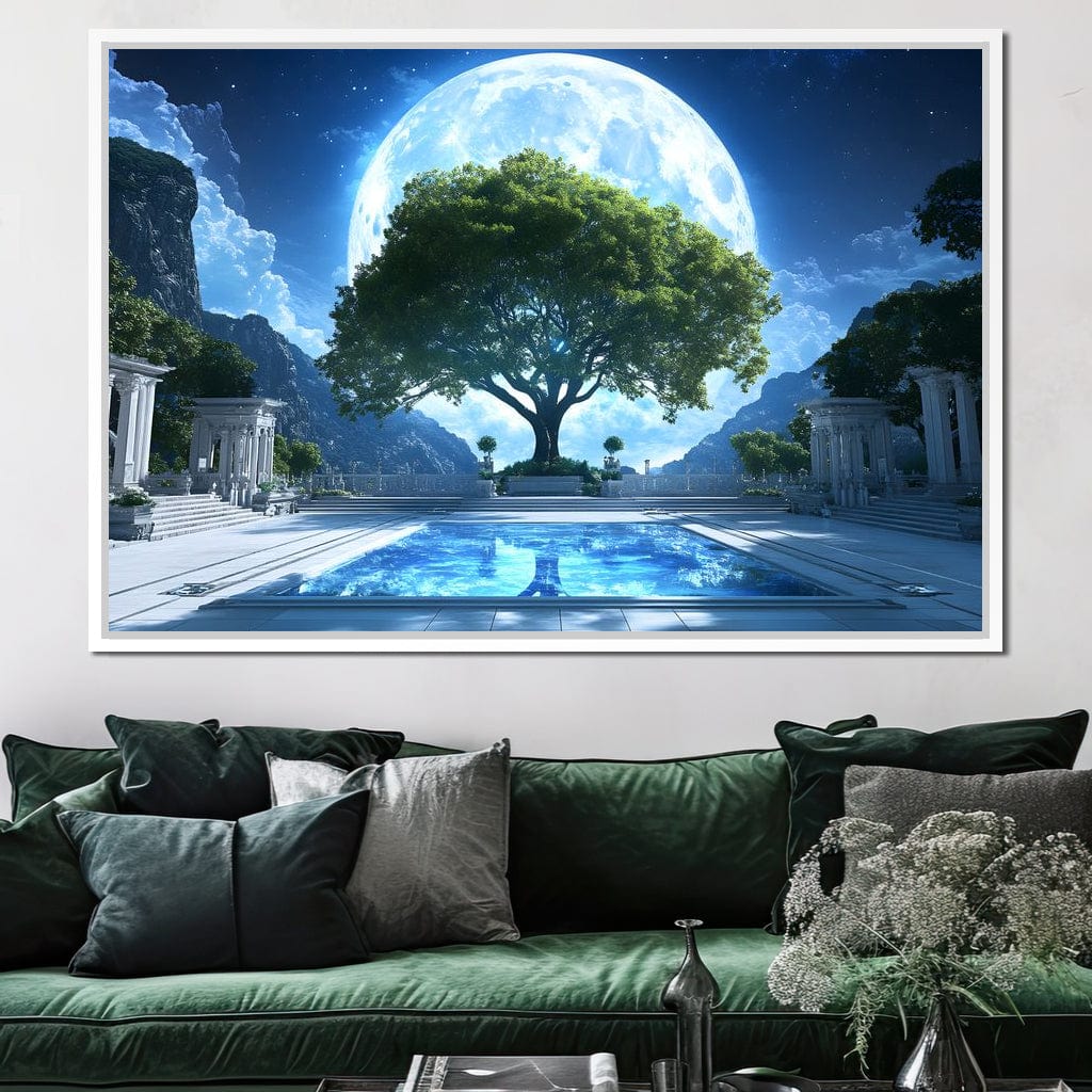 Lunar Reflection Sanctuary Canvas Wall Art