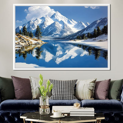 Mountain Reflections Tranquil Canvas Wall Art