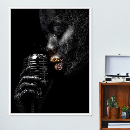 Stardust Singer Noir Portrait Canvas Wall Art