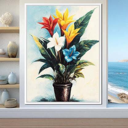Tropical Bloom Flowers Canvas Wall Art
