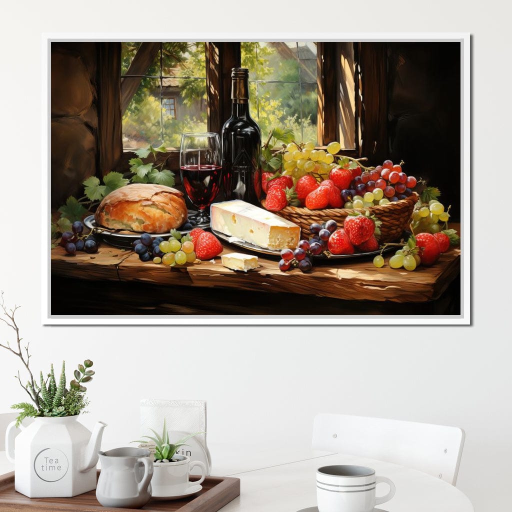 Fruit Cheese Wine 1 Canvas Wall Art
