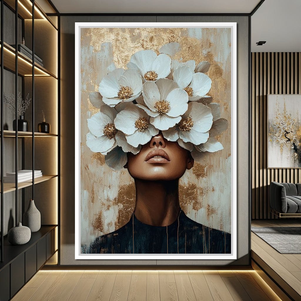 Golden Blossoms Enchantment Canvas Wall Art