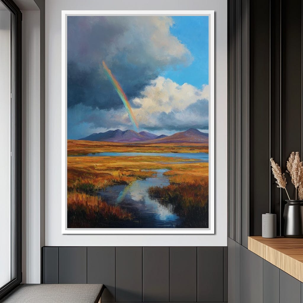 Rainbow Over Highland Moorland Canvas Wall Art