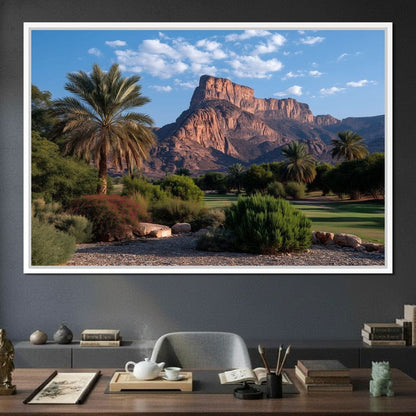 Desert Oasis Mesa Sunrise Canvas Wall Art