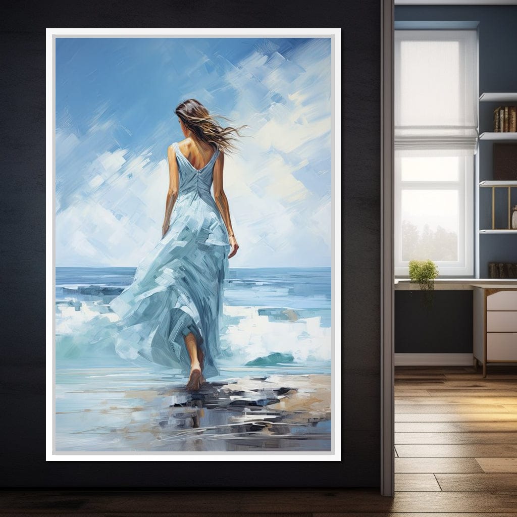 Azure Serenity Stroll Canvas Wall Art