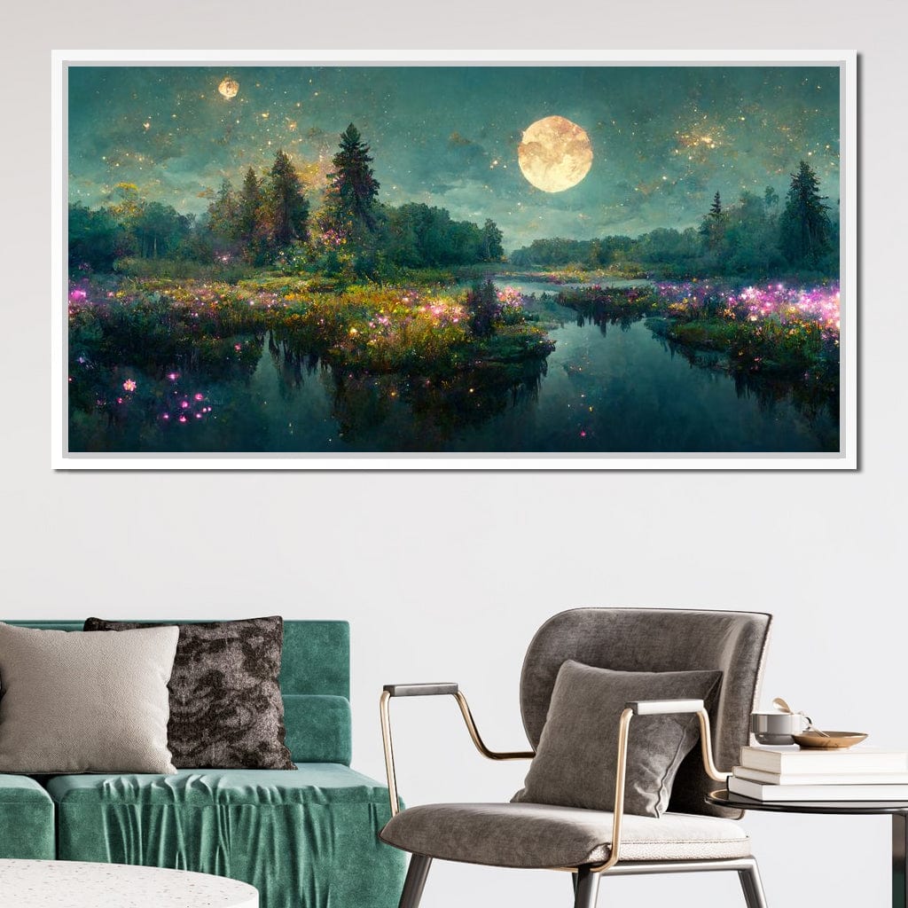 Glittering Lake Canvas Wall Art