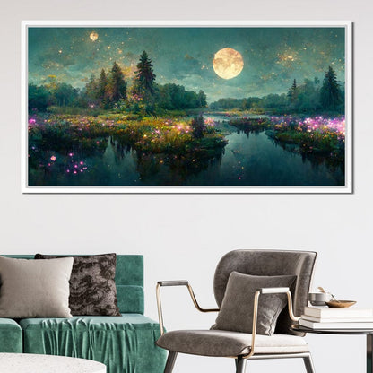 Glittering Lake Canvas Wall Art