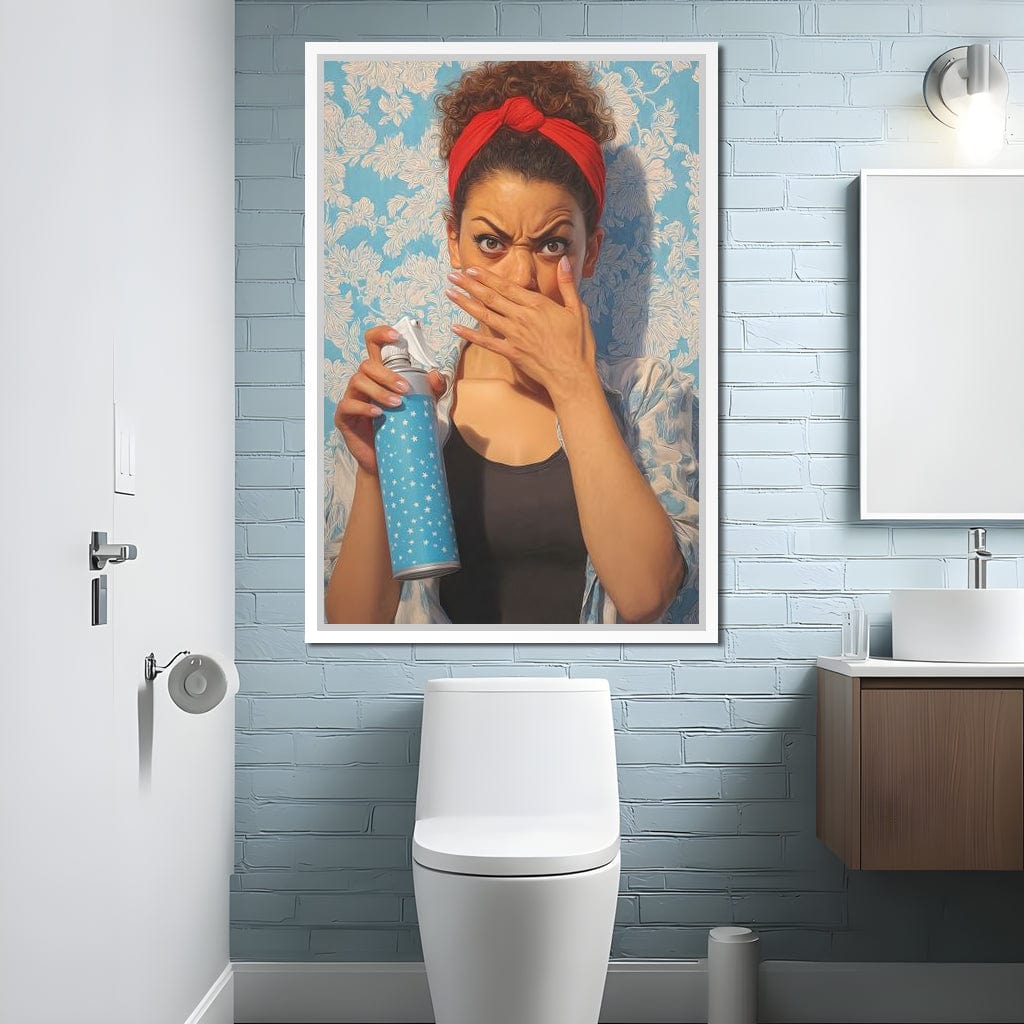 Bathroom Spray Panic Canvas Wall Art