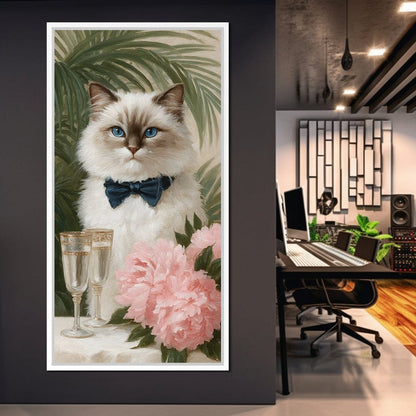 Regal Feline Soiree Symphony Canvas Wall Art