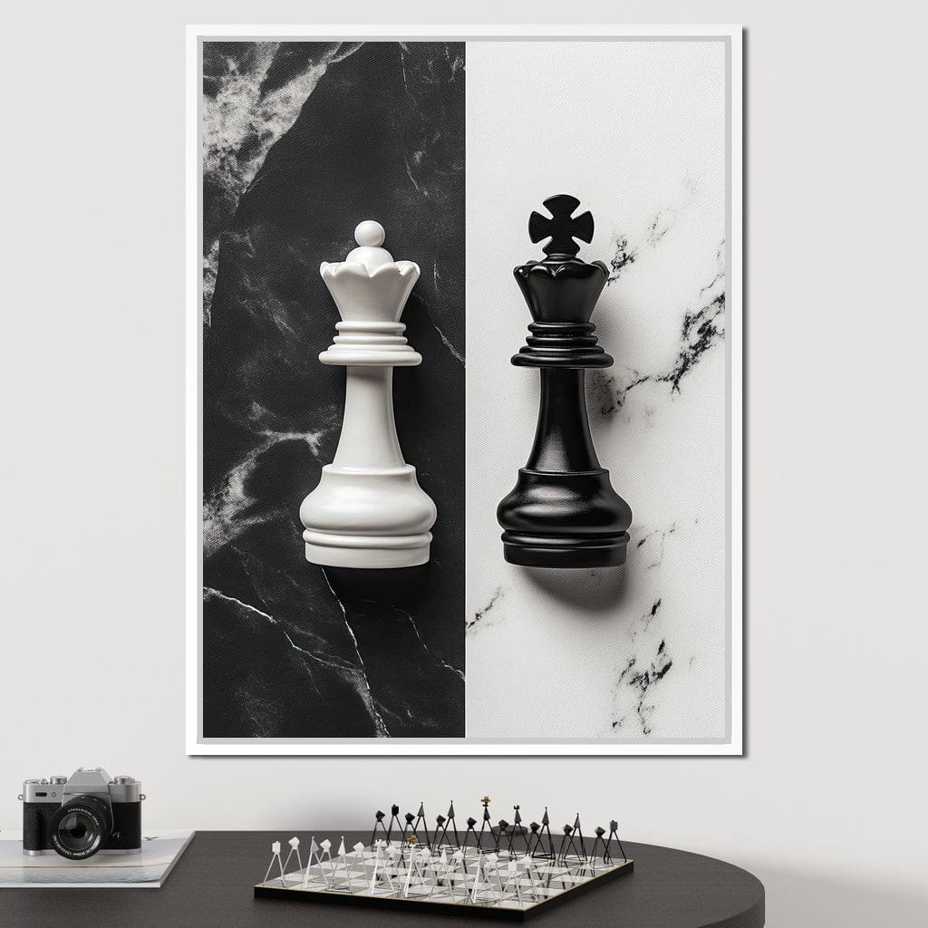 Duality of Kings Chess Contrast Canvas Wall Art