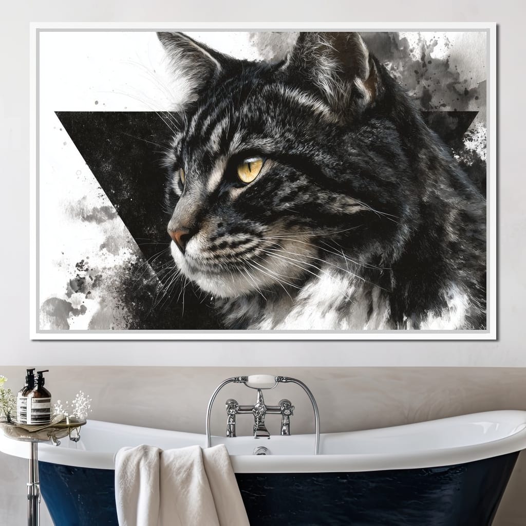 Golden Eyed Tabby Portrait Canvas Wall Art