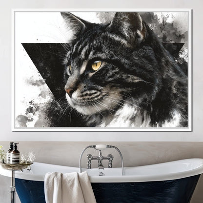 Golden Eyed Tabby Portrait Canvas Wall Art
