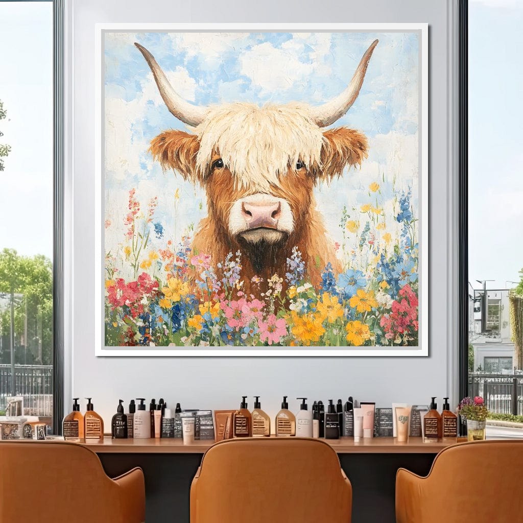 Highland Bloom Encounter Canvas Wall Art