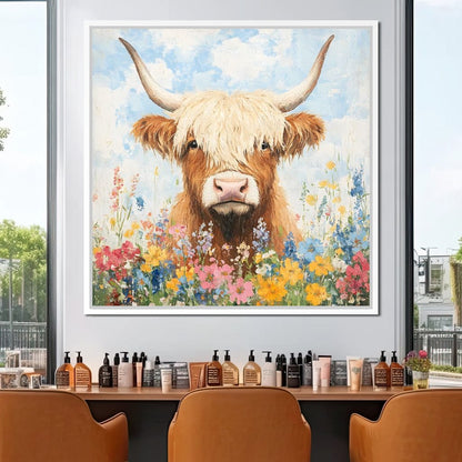 Highland Bloom Encounter Canvas Wall Art