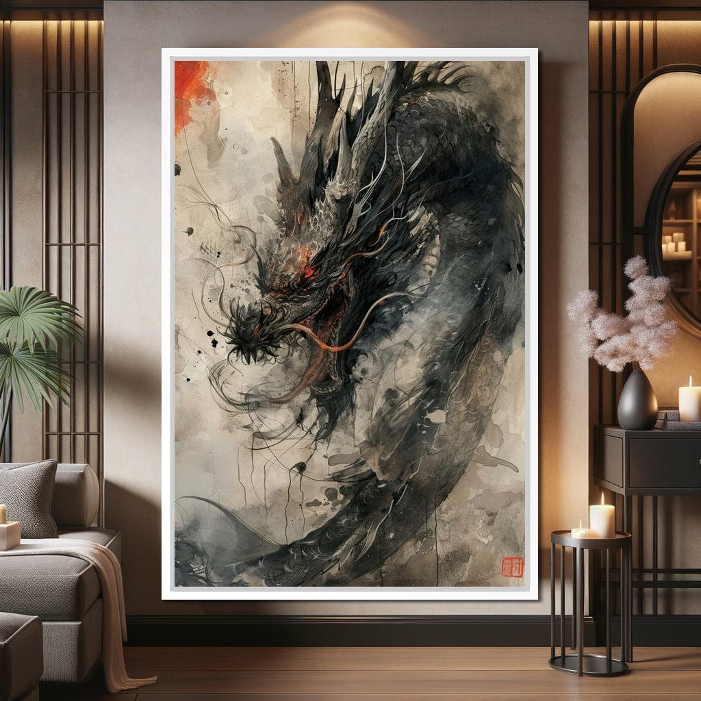 Ethereal Dragon's Maelstrom Canvas Wall Art