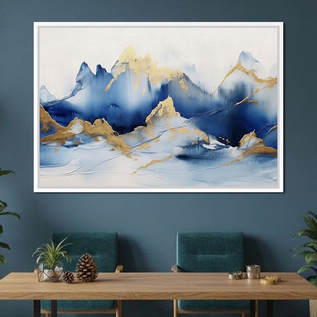 Golden Sapphire Alpine Peaks Canvas Wall Art