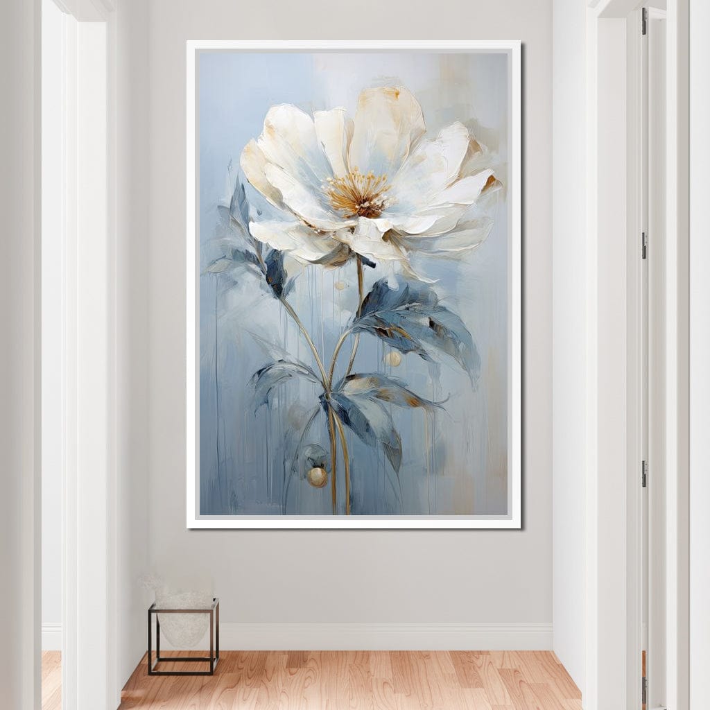 Azure Serenity Blossom Canvas Wall Art
