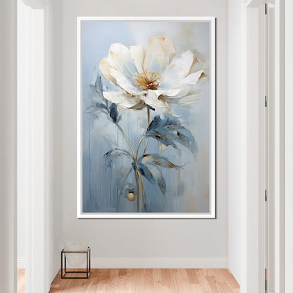 Azure Serenity Blossom Canvas Wall Art