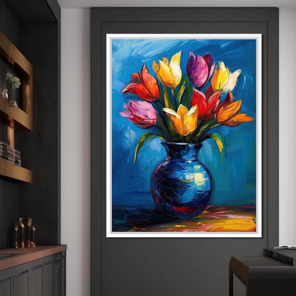 Tulips Flowers Bouquet Canvas Wall Art