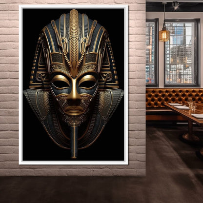 Regal Mask of the Golden Ruler Canvas Wall Art
