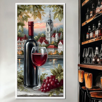 Wine Reflections by the Lake Canvas Wall Art
