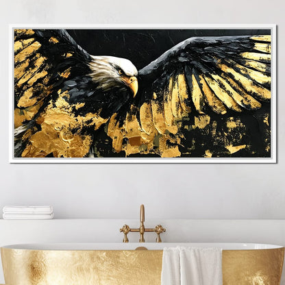 American Eagle in Gold & Black Canvas Wall Art