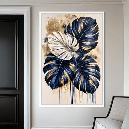 Gilded Foliage Under Midnight Skies Canvas Wall Art
