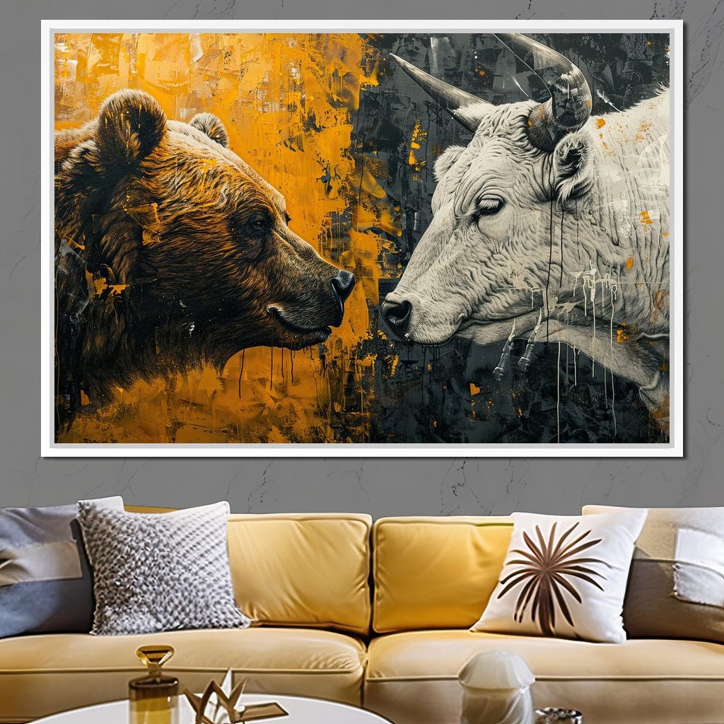 Bear & Bull Majestic Beast Enchantment Canvas Wall Art