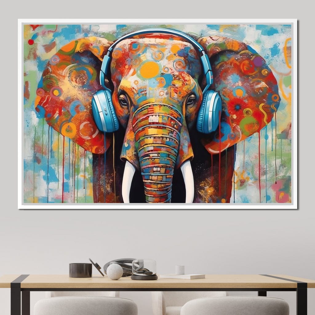 Elephant's Echoing Melody Canvas Wall Art