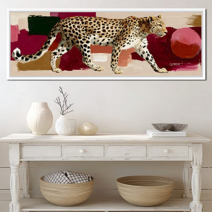 Leopard Stride Sunset Blocks Canvas Wall Art
