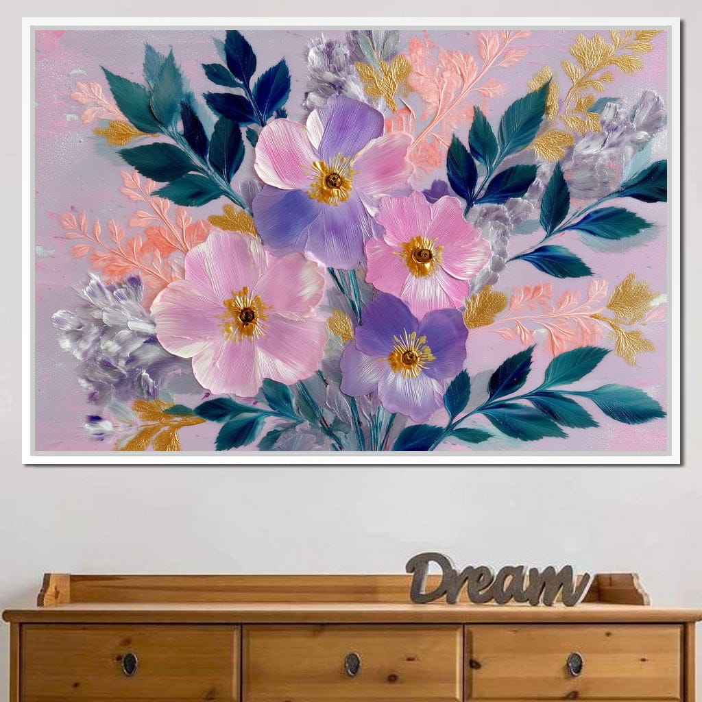 Pastel Peony Garden Glow Canvas Wall Art