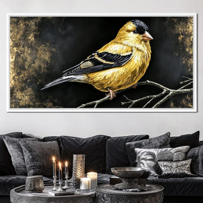 Gilded Feather Stillness Canvas Wall Art