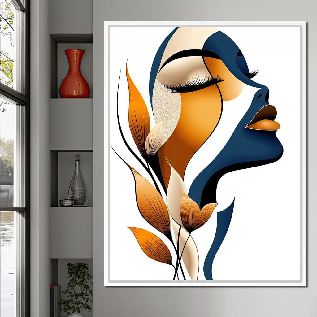 Golden Feminine Grace Canvas Wall Art