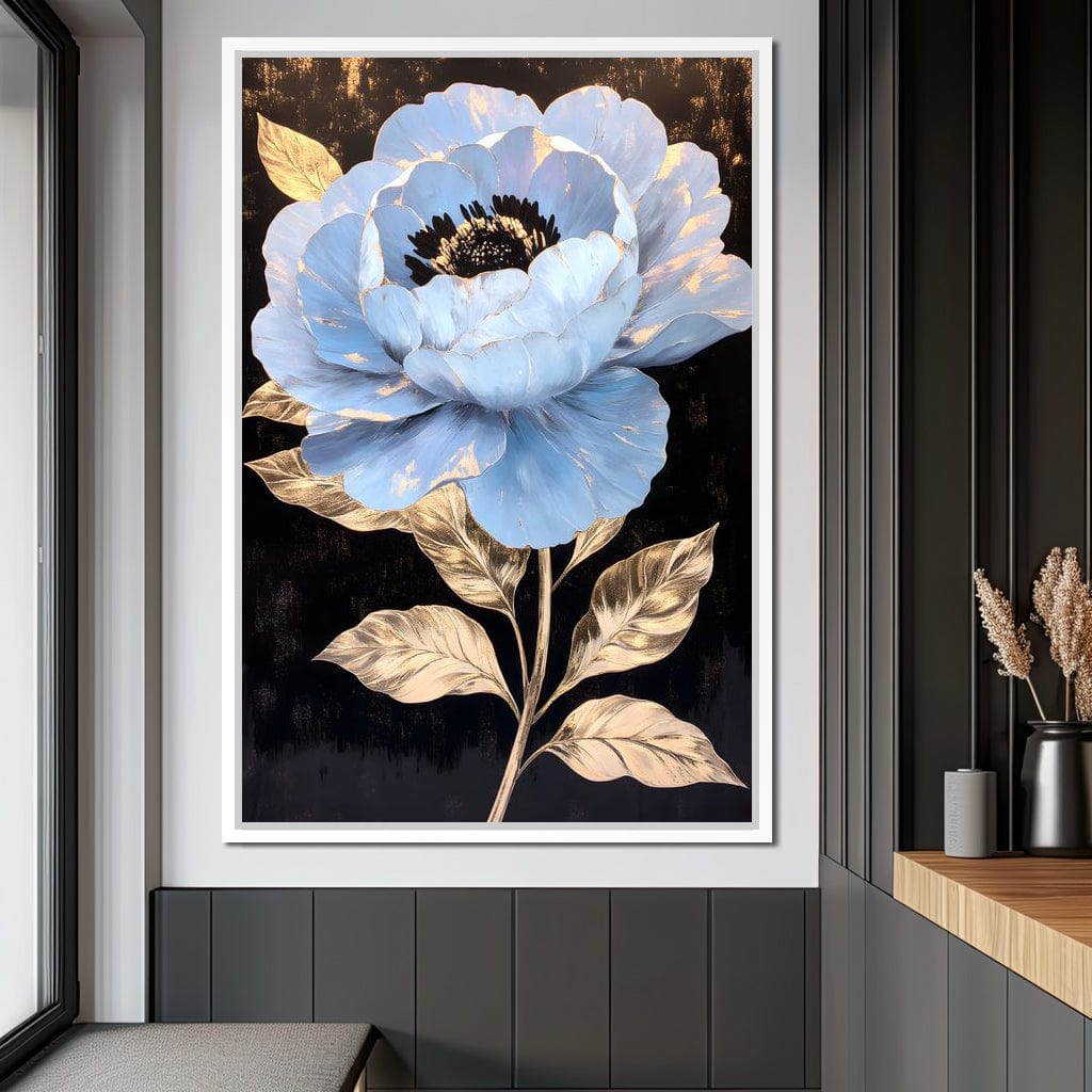 Golden Petal Elegance Bloom Canvas Wall Art