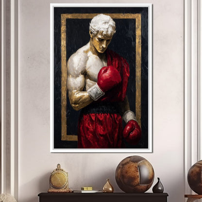 Golden Frame Boxing Champion Canvas Wall Art