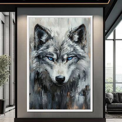Sovereign Wolf's Stare Canvas Wall Art
