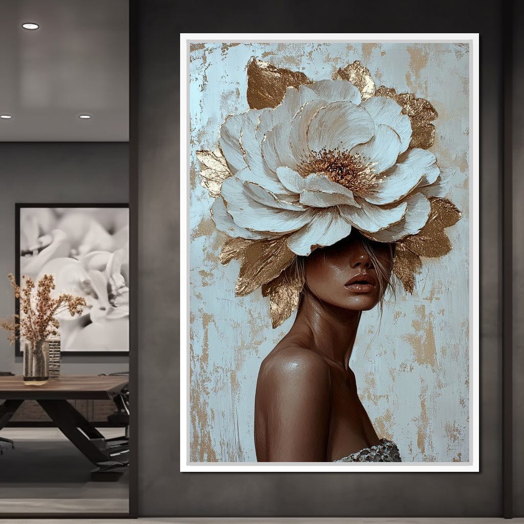Golden Blossom Radiance Canvas Wall Art