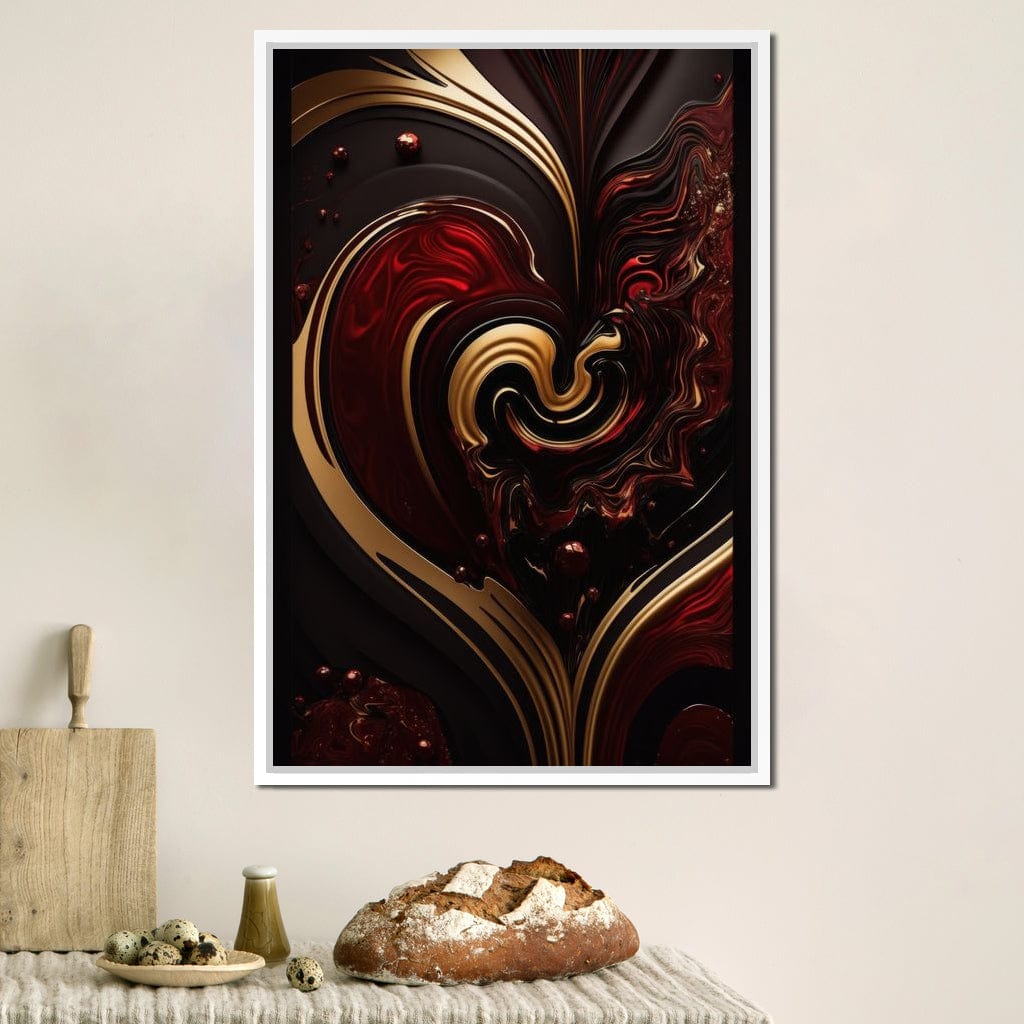 The Marble-Lux Collection: Dark Red & Vibrant Gold 05 Canvas Wall Art