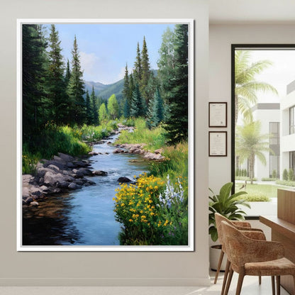 Alpine Creek Wildflower Trail Canvas Wall Art