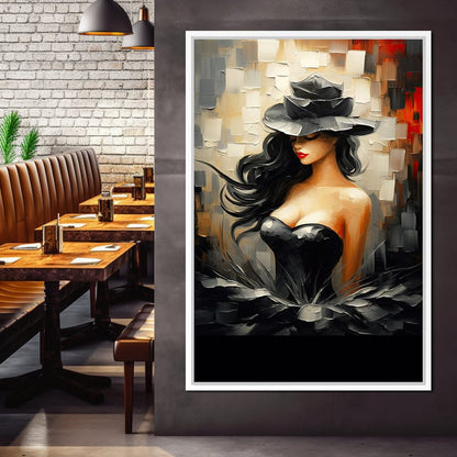 Noir Elegance in Bloom Canvas Wall Art